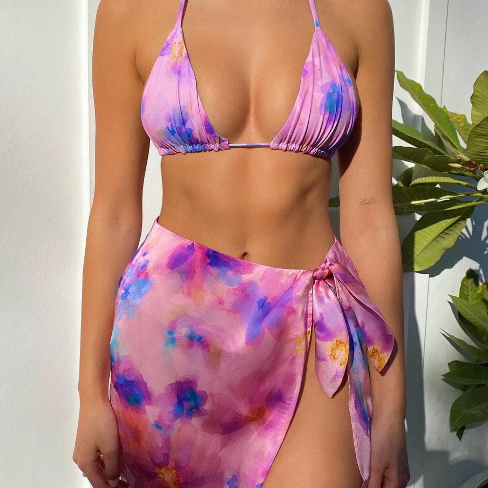 Frankie S Bikinis Colby Ruffle Bikini Set In Watercol Gem